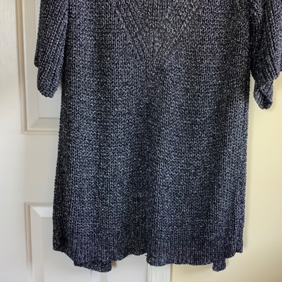 Open Front Long Cardigan Topper Black Silver SZ OS - Picture 8 of 16